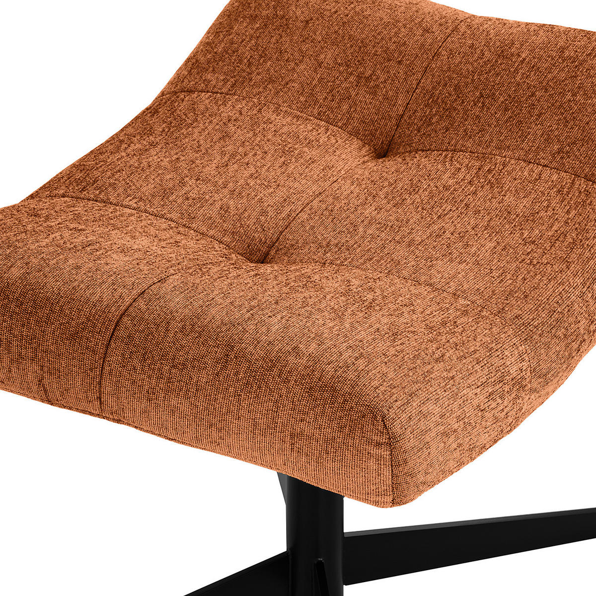 POLSTERHOCKER - Rostfarben/Schwarz, Textil/Metall (67/47/50cm) - home24