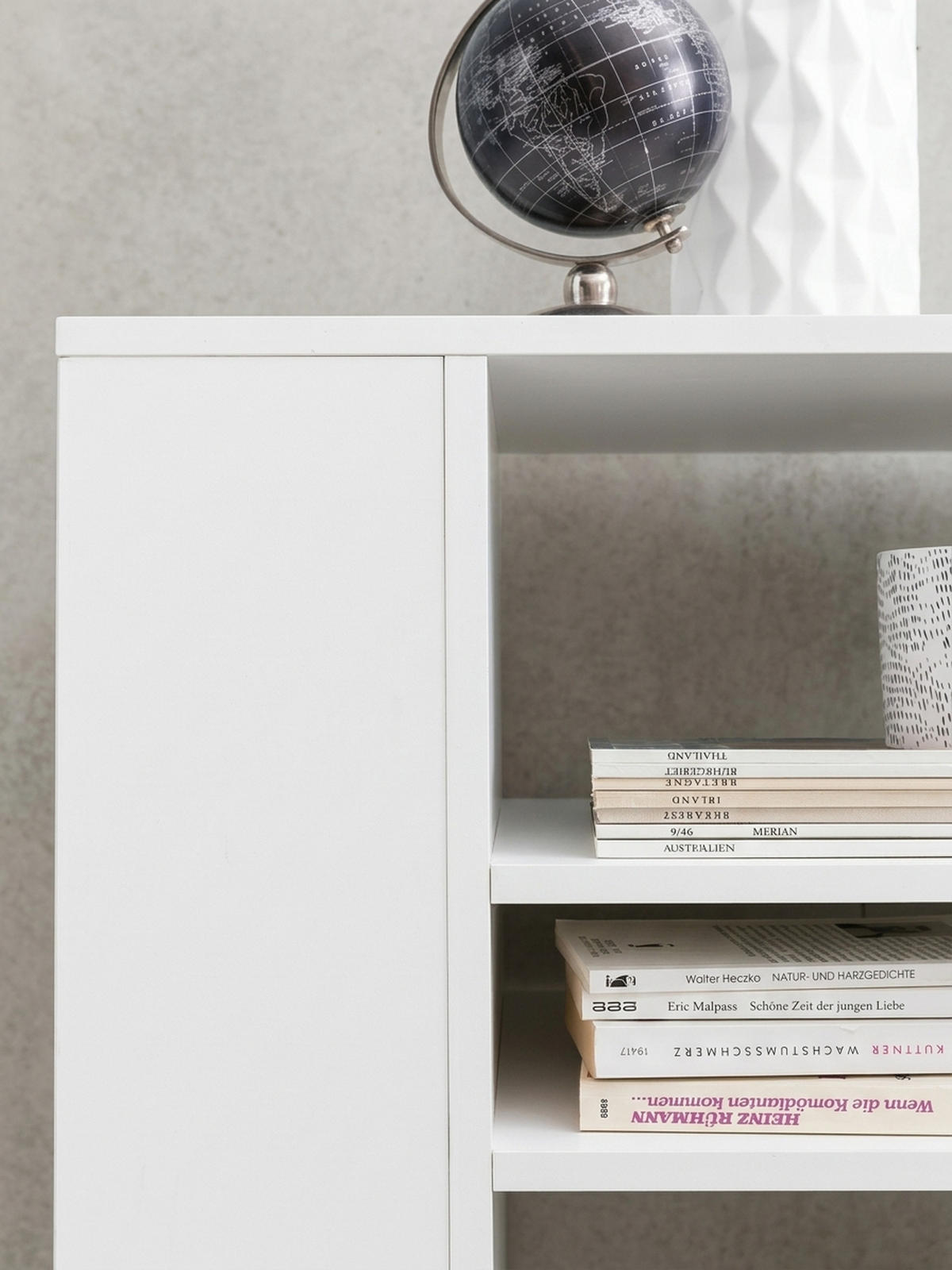 REGAL Multifunktional Mit Rollen Modern BRENTA, Weiß 60x35x75 cm - Weiß, Holz/Kunststoff (60/75/35cm) - KADIMA DESIGN