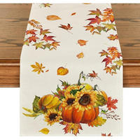TISCHLÄUFER Herbstmotiv 40 x 180 cm - Creme, Textil (180/40/1.5cm)