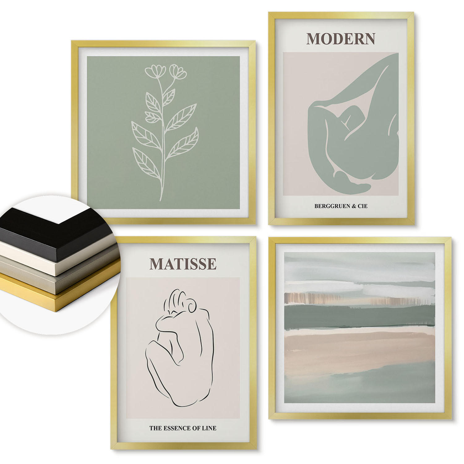 ArtPrintCave Wandbilder Gold 50x50 cm