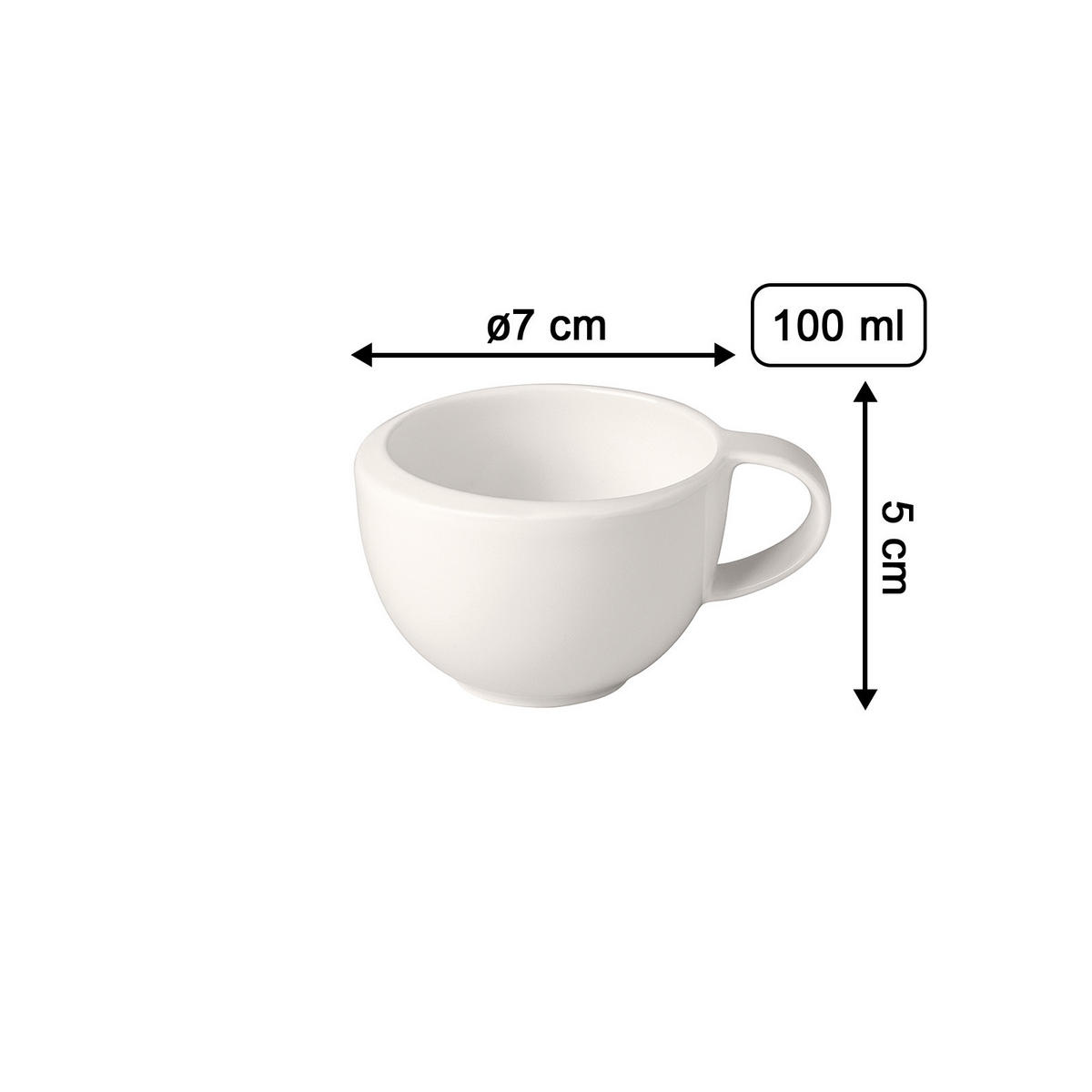 MOKKA-/ ESPRESSOTASSE NewMoon weiß 100 ml 6er Set - Weiß, Keramik (0.1L) - Villeroy & Boch