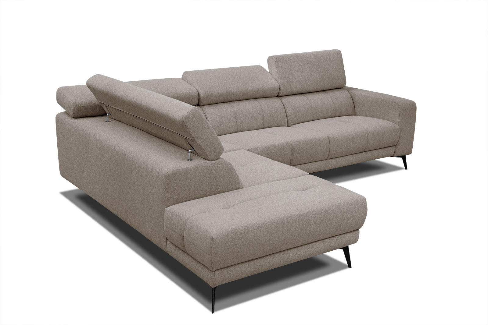 ECKSOFA MORELLO 5-Sitzer, taupe - Taupe/Schwarz, Holzwerkstoff/Textil (158/269cm) - Courtois Laville