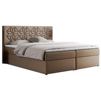 BOXBETT LEILA 120/200 Braun Kunstleder - H3 - Braun, Holz/Textil (120/200cm) - MKS