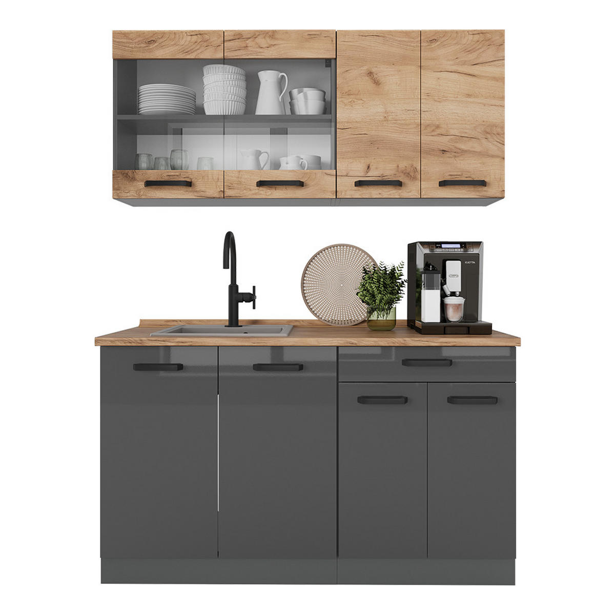 Honigeiche/Anthrazit, Holzwerkstoff (140/81.6/60cm) - Vicco