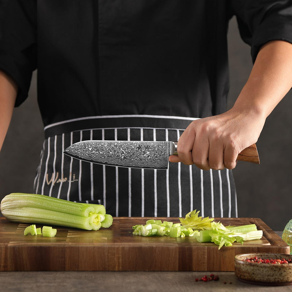 SANTOKUMESSER 16 cm - Braun, Glas/Metall (30cm) - Wakoli