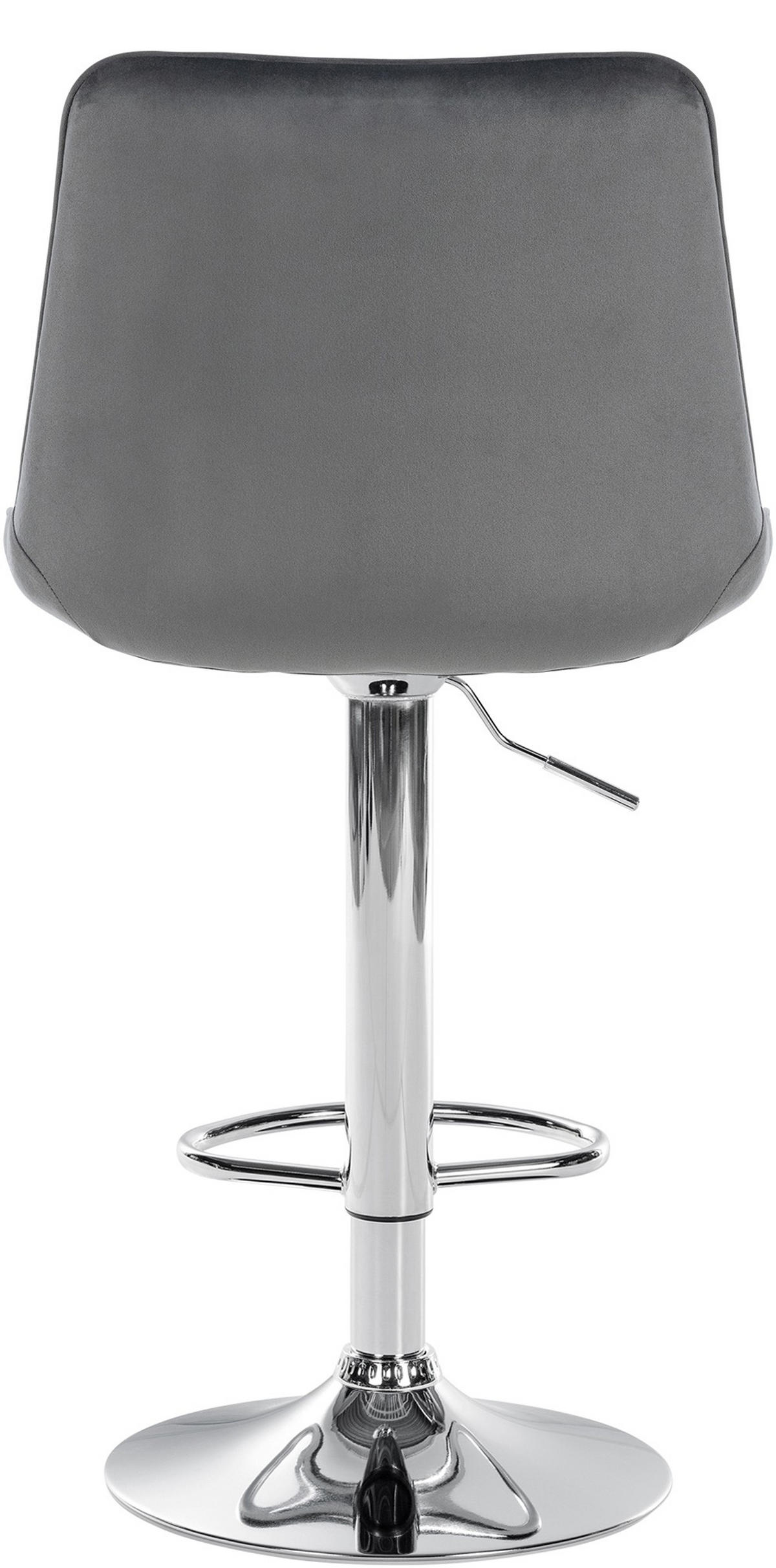 BARHOCKER Tolor Samt chrom dunkelgrau - Chromfarben/Grau, Textil/Metall (49.5/112/50cm) - TPFLiving