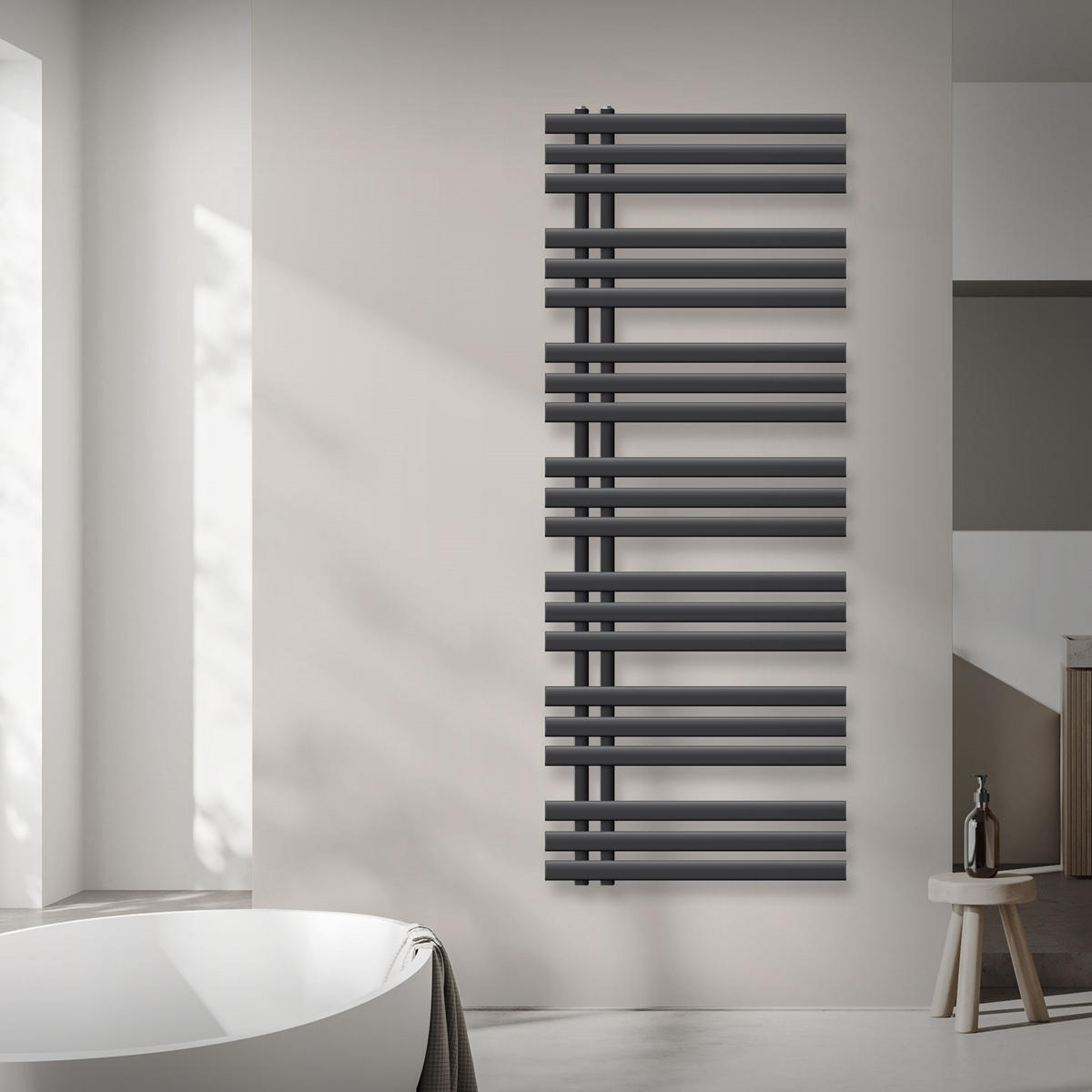 KOUPELNOVÝ radiátor Iron EM 600x1600 antracit - antracitová, kov (60/160/3cm) - LuxeBath