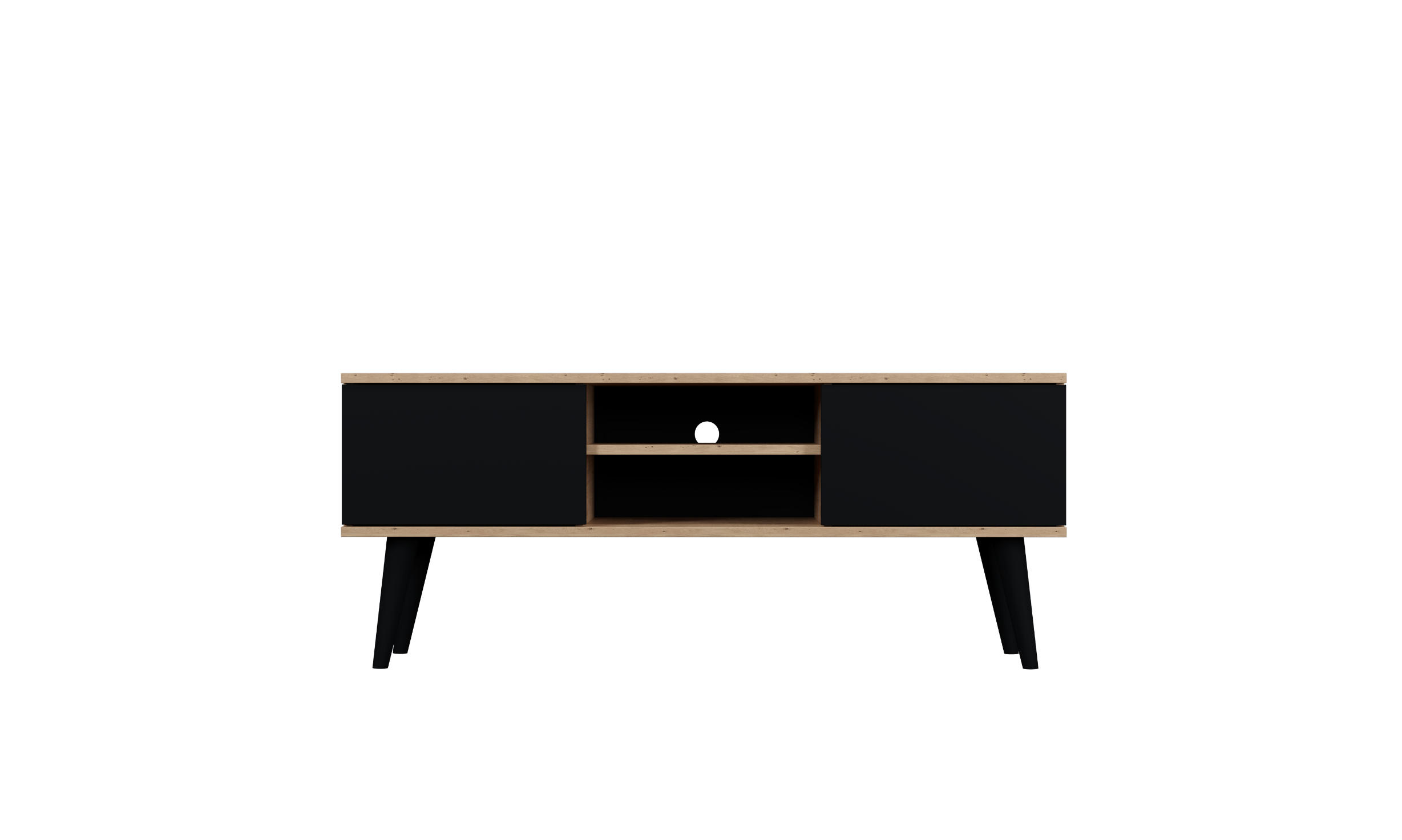 LOWBOARD Toronto 35/55,2/120 cm - Schwarz/Eiche Artisan, Holzwerkstoff (35/55/120cm) - Kocot Kids