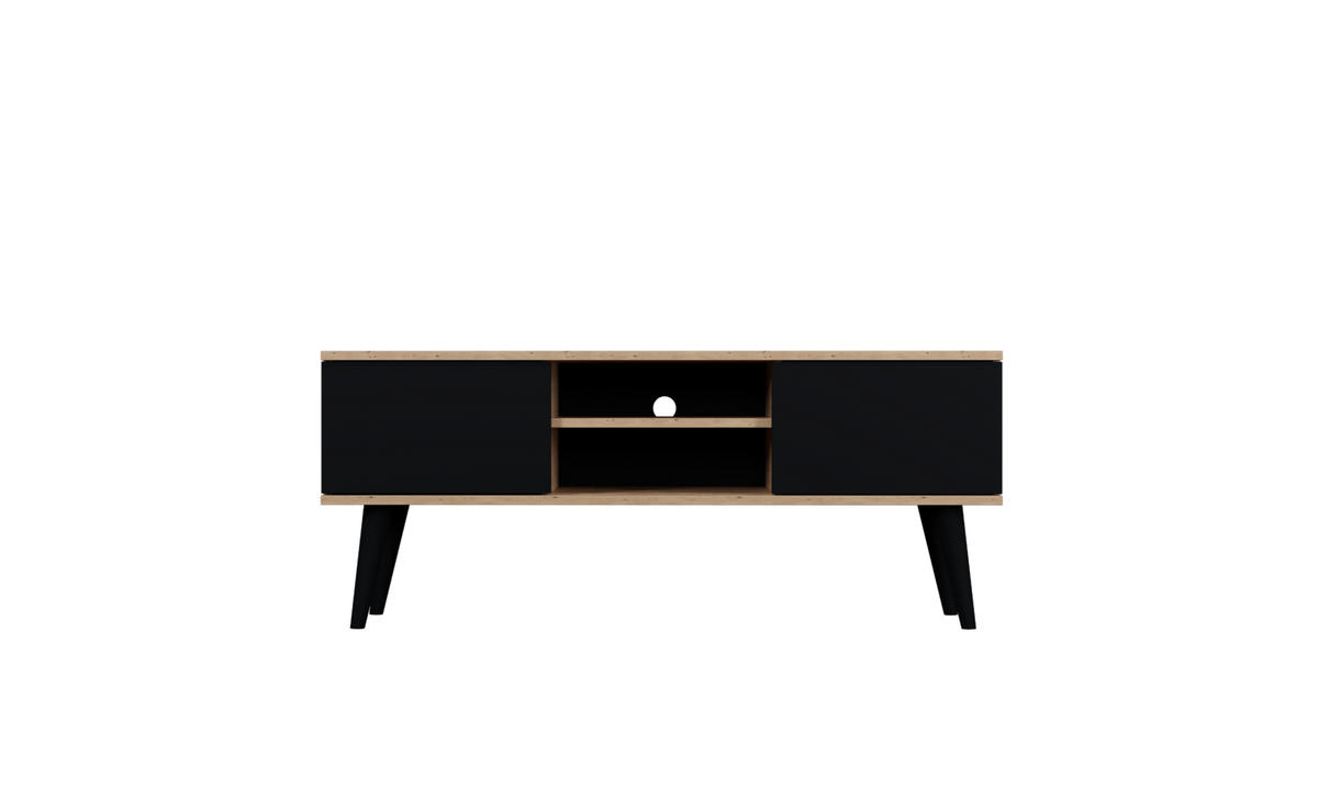LOWBOARD Toronto 35/55,2/120 cm - Schwarz/Eiche Artisan, Holzwerkstoff (35/55/120cm) - Kocot Kids