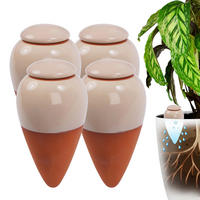 ZAVLAŽOVAČ Béžový 4 ks-Set keramika 350 ml s viečkom - viacfarebná, keramika (8/16/8cm) - Relaxdays