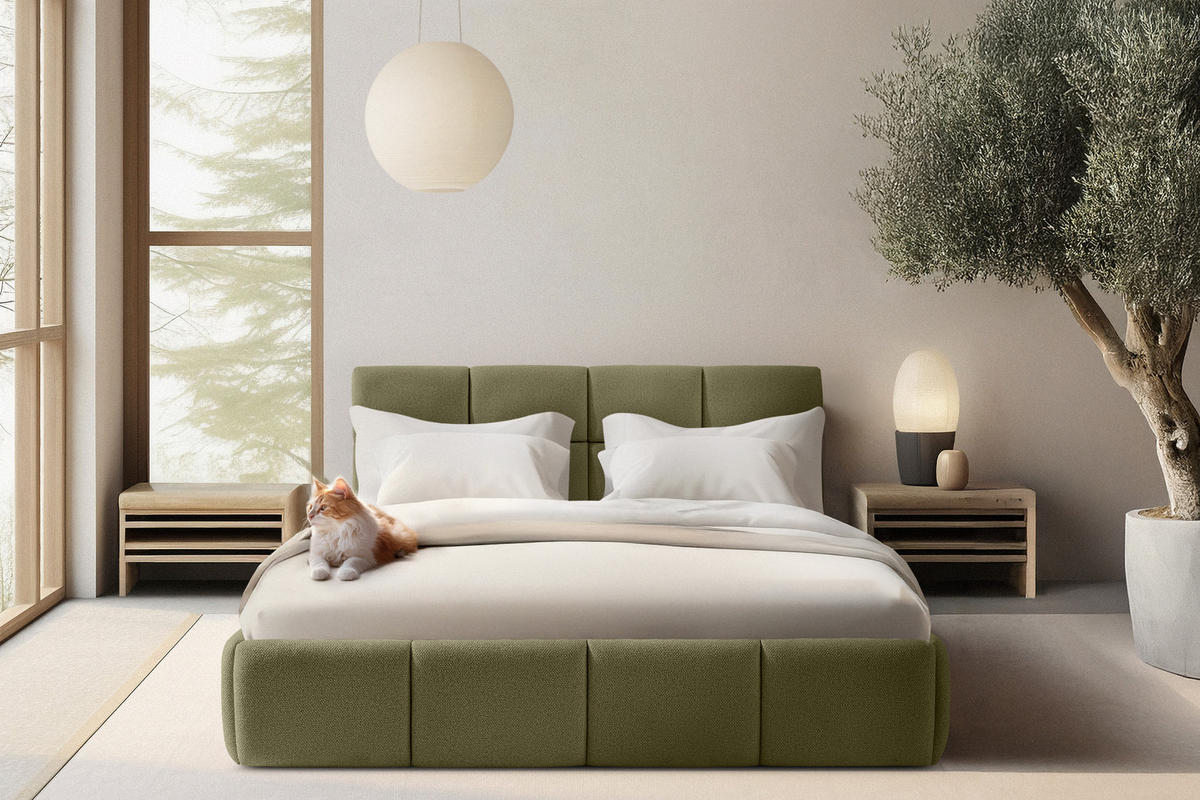 POLSTERBETT ALTOS, grün - Grün, Holz/Holzwerkstoff (140/200cm) - KONSIMO®
