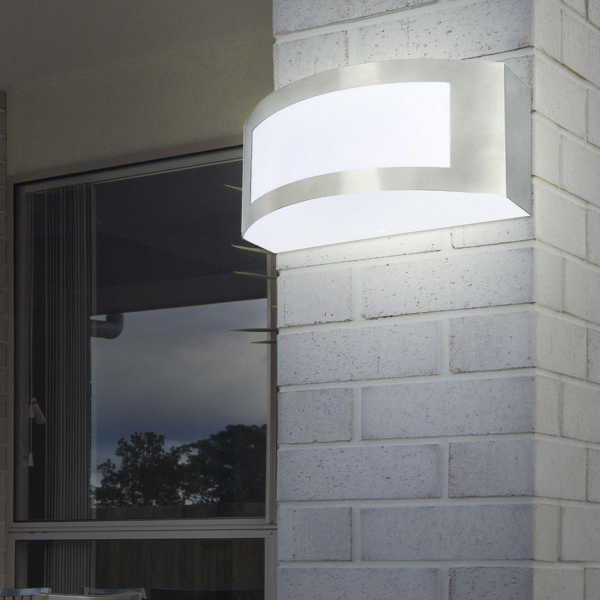 LED AUSSEN-WANDLEUCHTE Edelstahl Silber - Silberfarben, Metall (9/10/25cm)