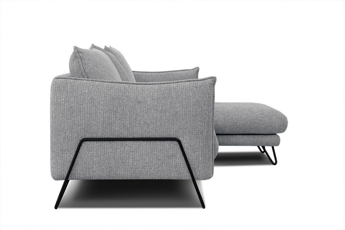 ECKSOFA HOSTEN 4-Sitzer, grau - Schwarz/Grau, Holzwerkstoff/Textil (269/158cm) - Courtois Laville