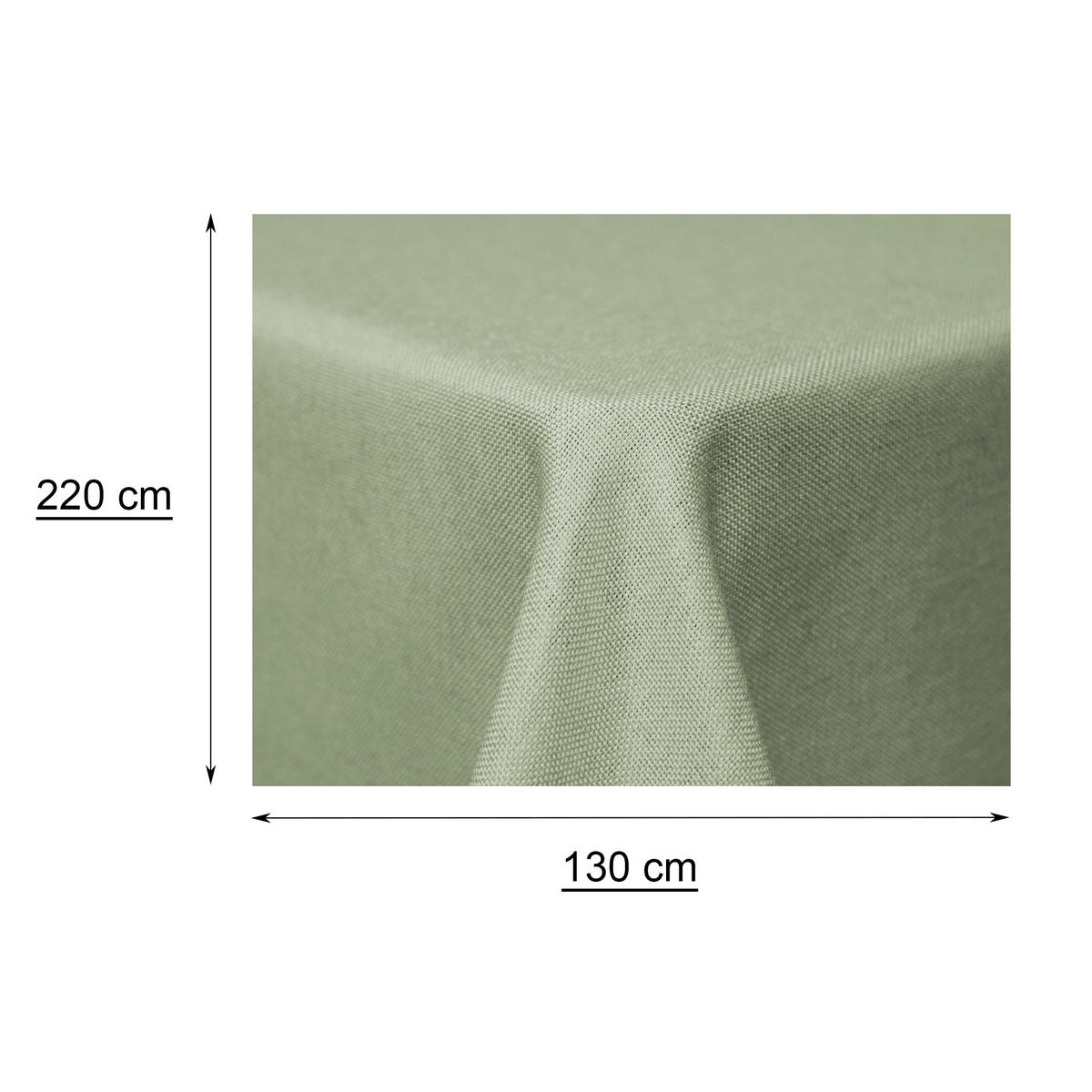 TISCHDECKE Leinenoptik 130/220 cm rechteckig Hellgrün - Hellgrün, Textil (130/220cm) - TiborTex