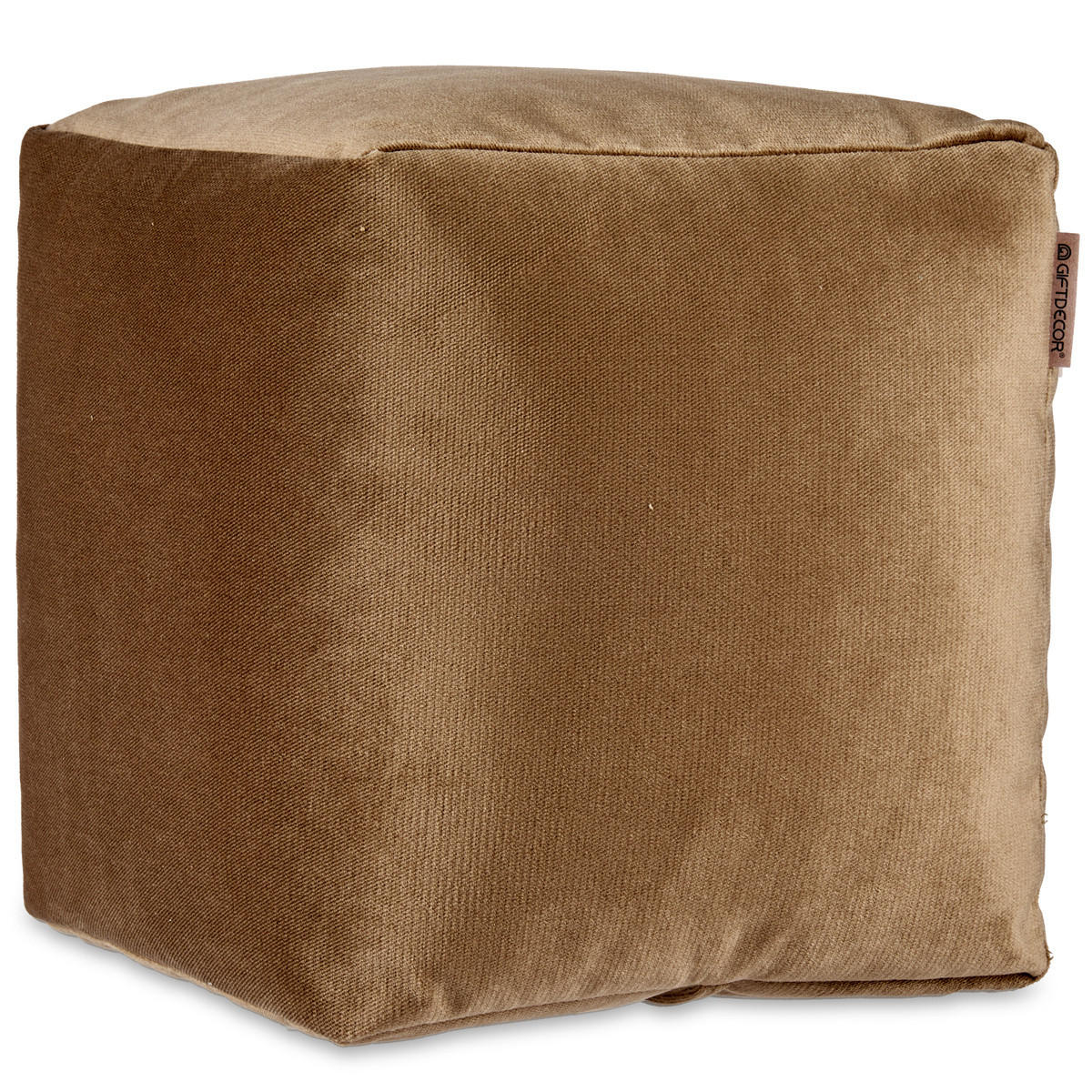 HOCKER aus Samt 30/30/30 cm - Braun, Textil (30/30/30cm) - Giftdecor
