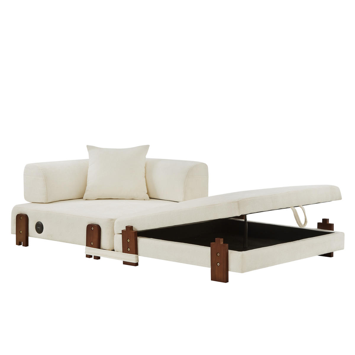 SCHLAFSOFA DE-35099 mit USB und Stauraum Beige - Beige, Textil (170.5/48/84cm) - ComfortXL