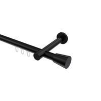 INNENLAUF-GARDINENSTANGEN-SET Prestige Sitra 140 cm, 1-läufig, 20 mm Ø Schwarz - Schwarz, Metall (140cm) - INTERDECO