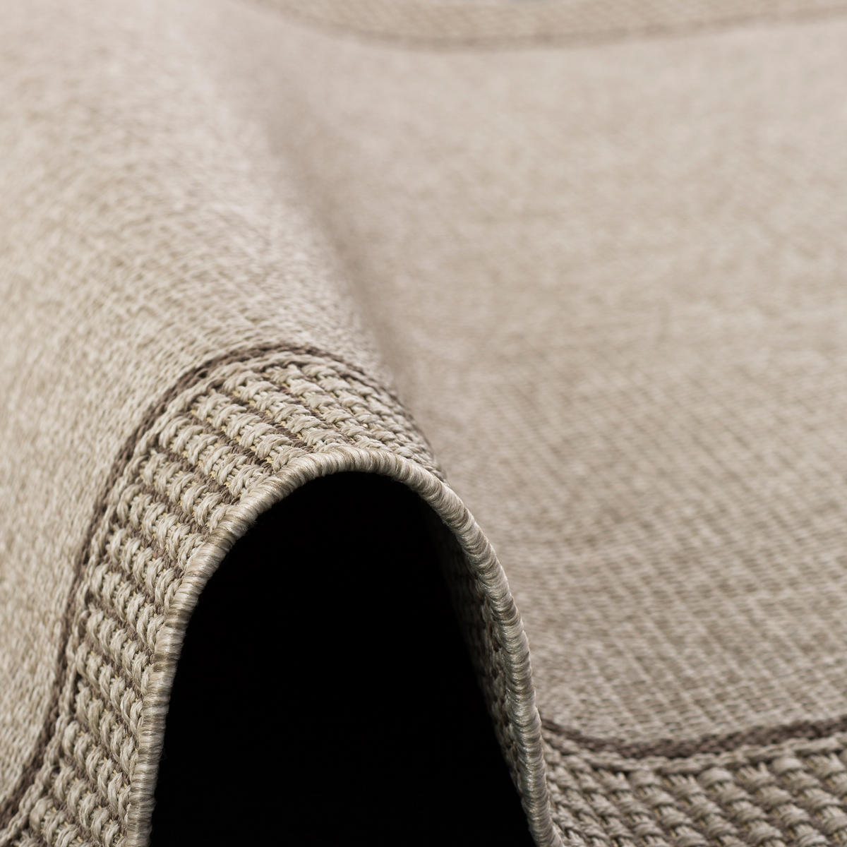 IN & OUTDOOR TEPPICH NATUR PANAMA BORDÜRE - Grau, Textil (140/200cm) - Pergamon