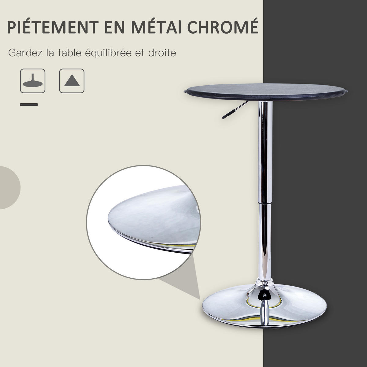 BARTISCH Schwarz 1 Stück - Schwarz, Metall (63/63/93cm) - GiPP