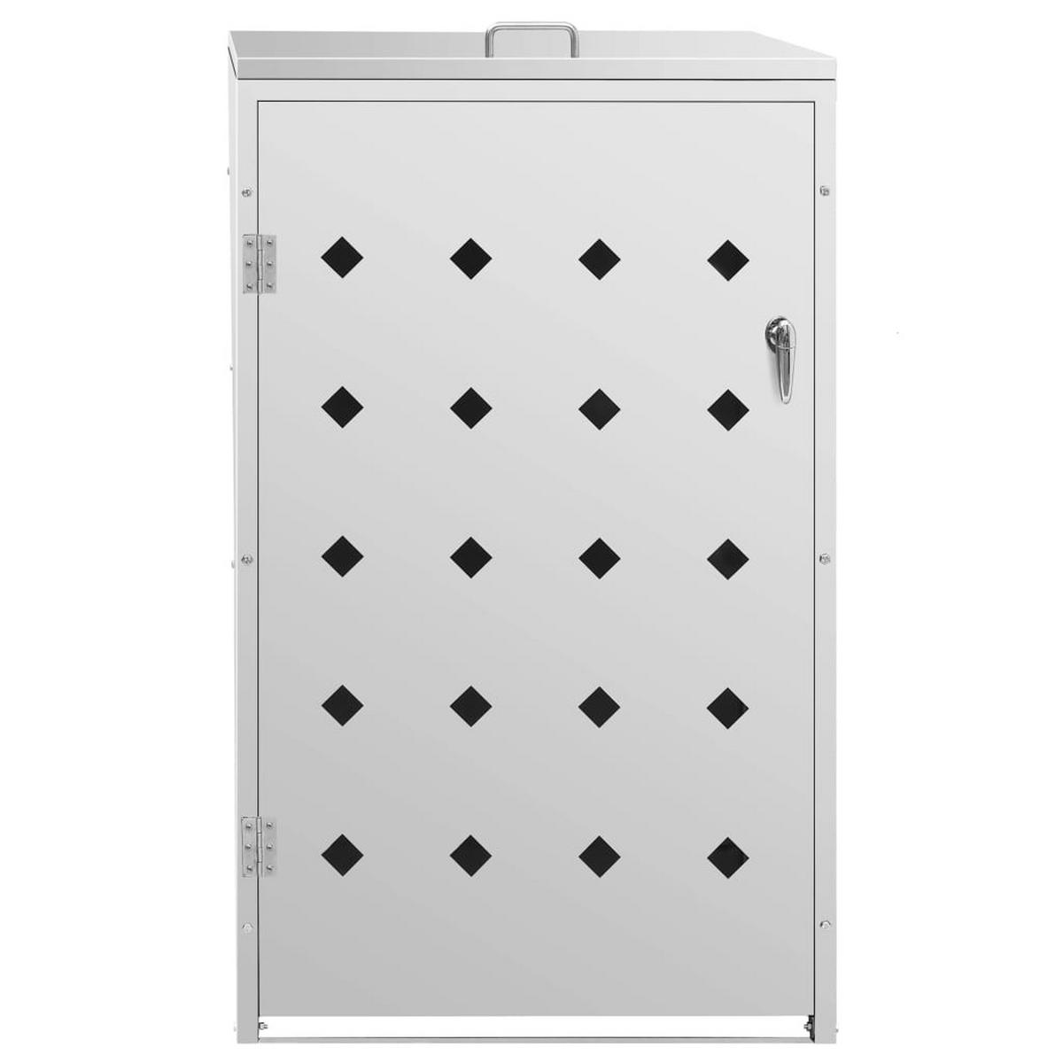 MÜLLTONNENBOX Für 1 Tonne 240 L Edelstahl - Silberfarben, Metall (69/115/77.5cm) - vidaXL