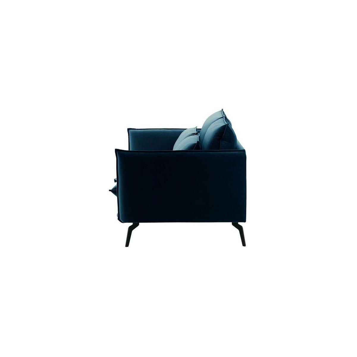 DREISITZER-SOFA Layla-Velluto 11 - Dunkelblau, Holz/Textil (237/95/98cm)