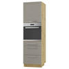 BACKOFEN-HOCHSCHRANK Kvantum D14/RU/3M Beige Matt / Eiche Artisan Matt 60 / 59 / 207cm - Beige/Eiche Artisan, Holz/Holzwerkstoff (60/207/59cm) - Feldmann-Wohnen