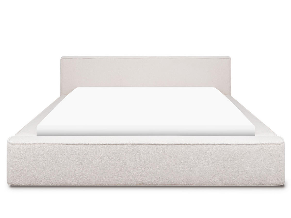 POLSTERBETT Melo Hellbeige 180/200 cm Boucle mit Bettkasten - Beige, Textil/Metall (180/200cm) - wonello