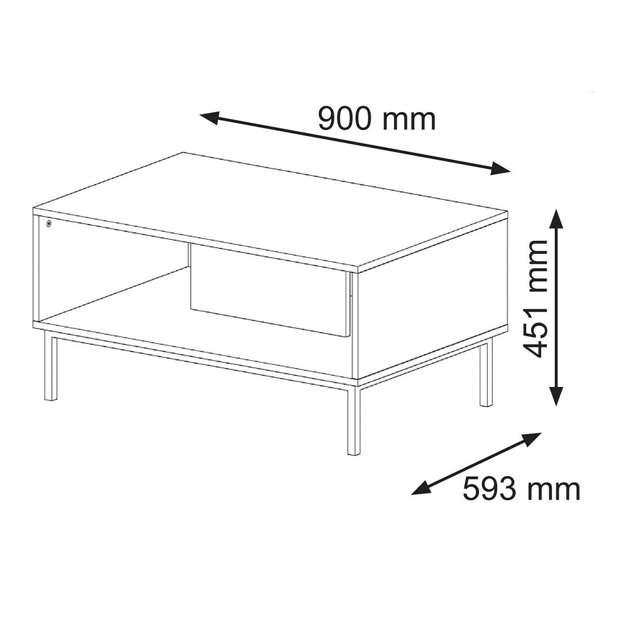 COUCHTISCH Philaé Blau und Schwarz - Blau, Holzwerkstoff (60/90/43cm) - Petits-meubles