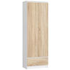 MEHRZWECKSCHRANK Weiß, Sonoma Eiche 60x180x35 cm - Weiß/Sonoma Eiche, Holzwerkstoff (60/180/35cm) - Akord