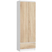 MEHRZWECKSCHRANK Weiß, Sonoma Eiche 60x180x35 cm - Weiß/Sonoma Eiche, Holzwerkstoff (60/180/35cm) - Akord