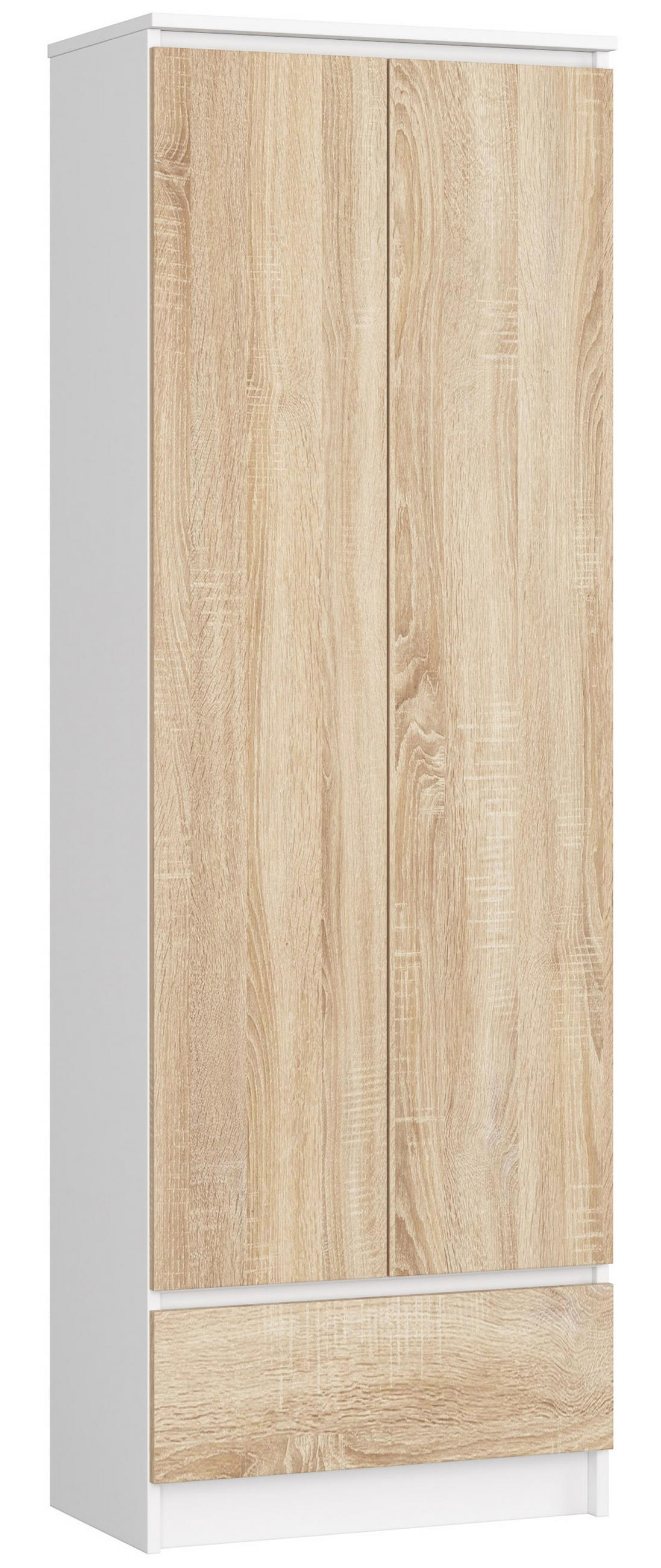 MEHRZWECKSCHRANK Weiß, Sonoma Eiche 60x180x35 cm - Weiß/Sonoma Eiche, Holzwerkstoff (60/180/35cm) - Akord