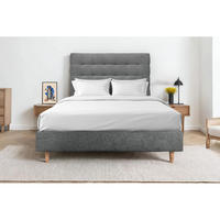 KOPFTEIL gepolstert - Gesteppt – Anthrazitgrauer Stoff - 200 cm - Beige/Anthrazit, Karton/Holz (200/120/10cm) - Sommeil de Plomb