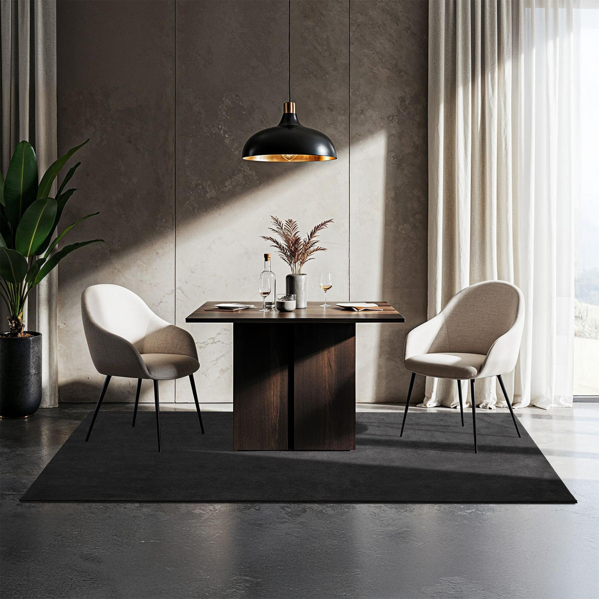 KURZFLORTEPPICH Soft Zone,rutschfeste Unterseite,anthrazit - Anthrazit, Textil (170/120cm) - tectake
