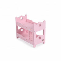 PUPPENBETT PH12A003 rosa 31 x 16 cm, Holz, Stockbett, Leiter, Sterne, ab 3 Jahren, Etagenbett - Rosa, Holz (16/26/31cm) - Moni
