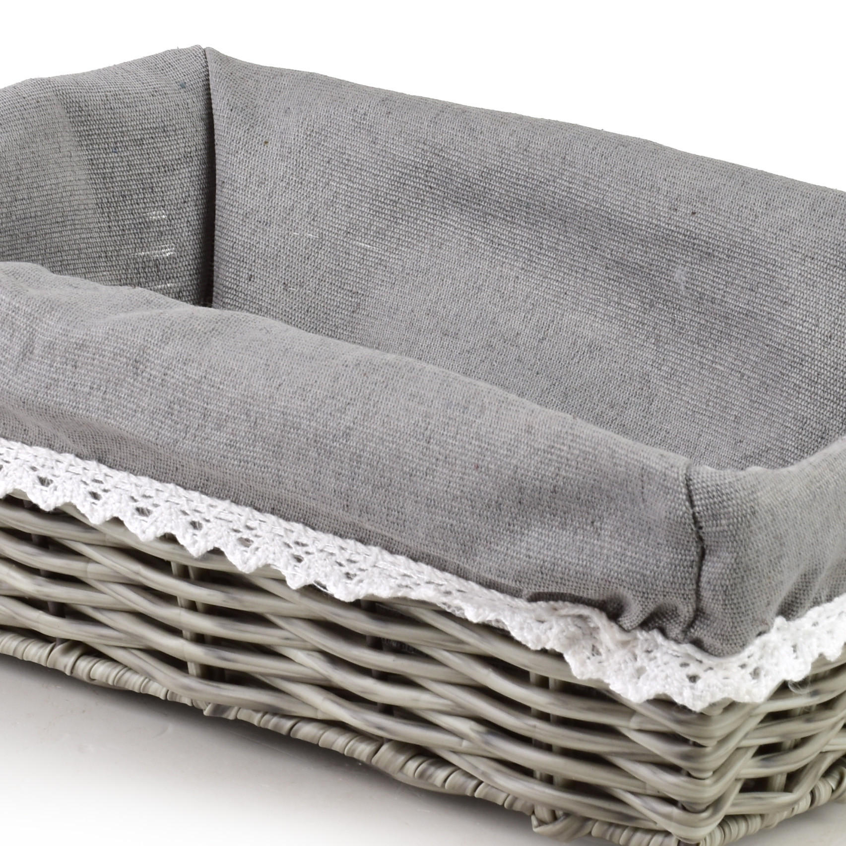 Thumbnail - Mondex Brotkorb, Grau, Kunststoff, 18x9x28 cm, Küchenzubehör, Brotkästen & -Körbe