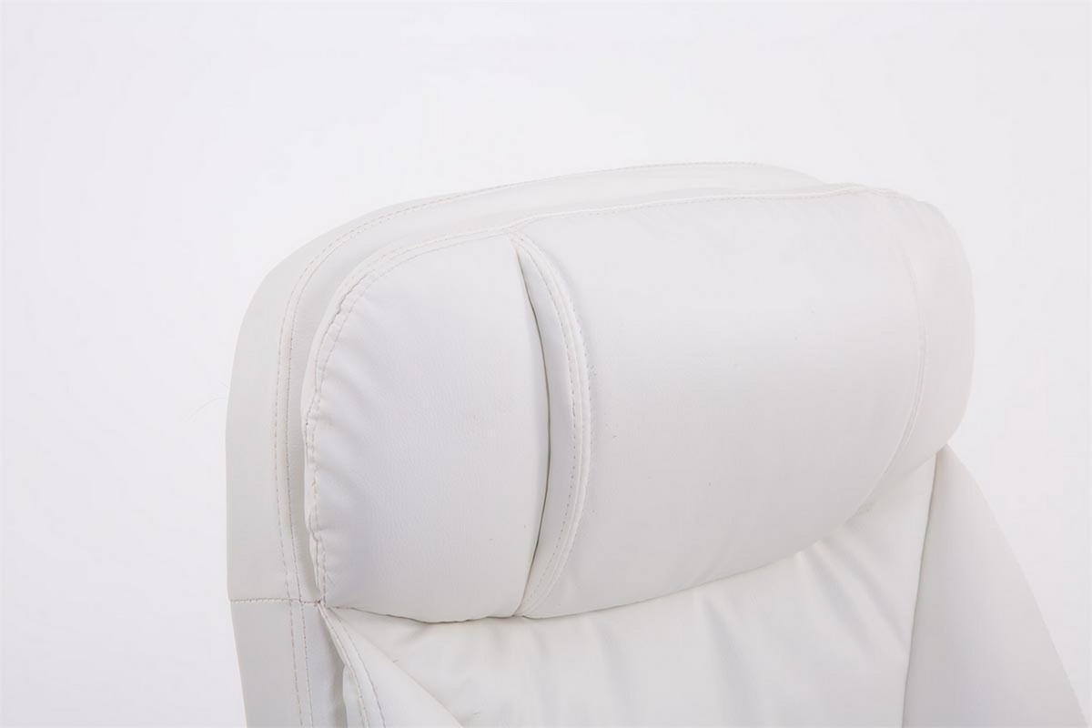 BÜROSTUHL XL Troja, Kunstleder Weiß - Weiß, Textil/Metall (67/122/67cm) - TPFLiving