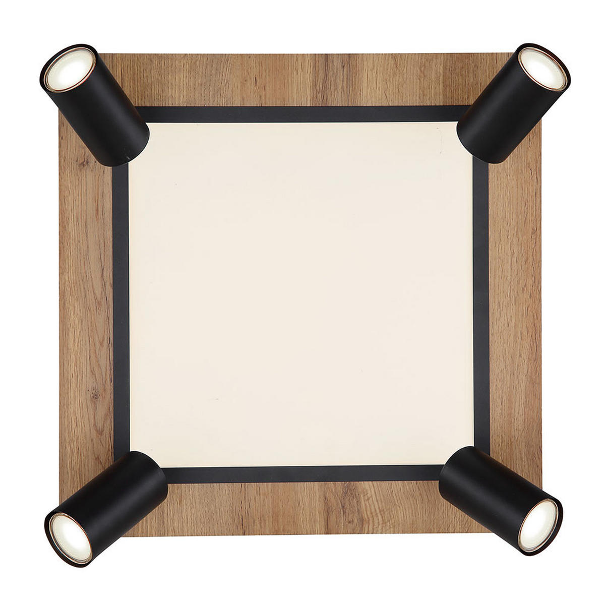 LED DECKENLEUCHTE ULLA Schwarz Holzoptik - Schwarz, Metall (45/45/13cm) - Globo Lighting