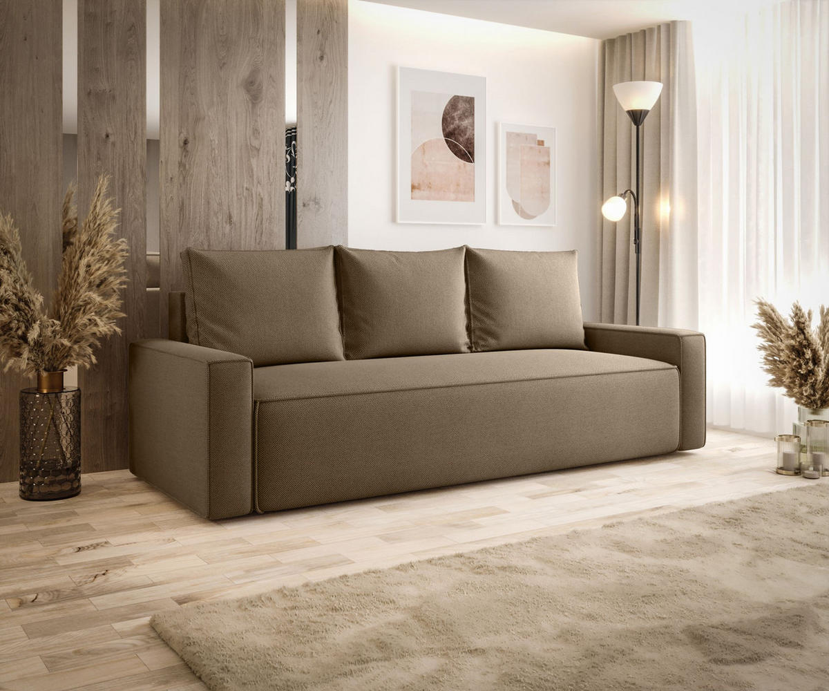 SOFA mit Schlaffunktion SAVIO Curio 20 - Braun, Textil (232/90/90cm) - Bedante