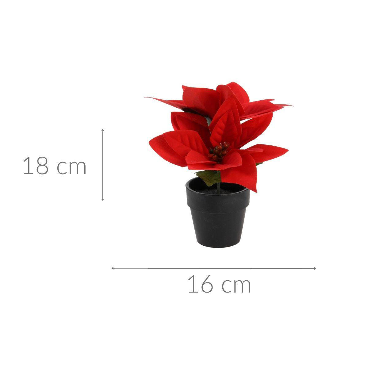 WEIHNACHTSSTERN Künstlich 18 cm - Rot, Textil (18/18/16cm) - Home Styling Collection