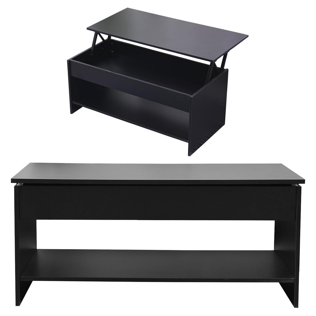 COUCHTISCH Hedda Schwarz - Schwarz, Holzwerkstoff (100/50/58cm) - Happy Garden