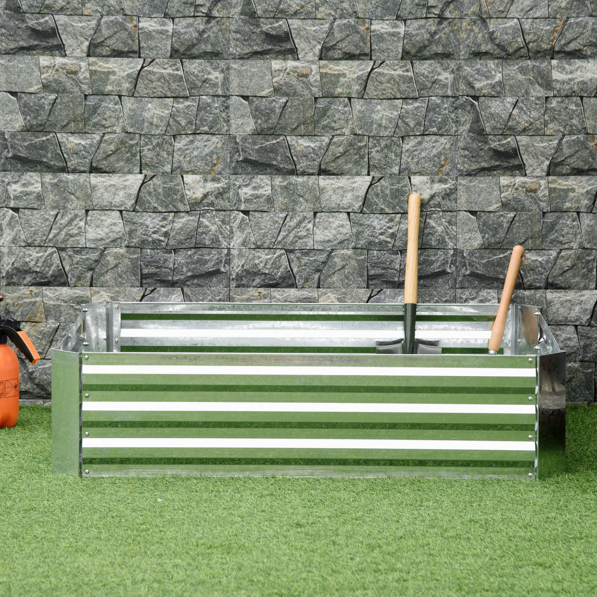 HOCHBEET 120x90x30 cm Stahl silber - Silberfarben, Metall (120/30/90cm) - LEBENLANG