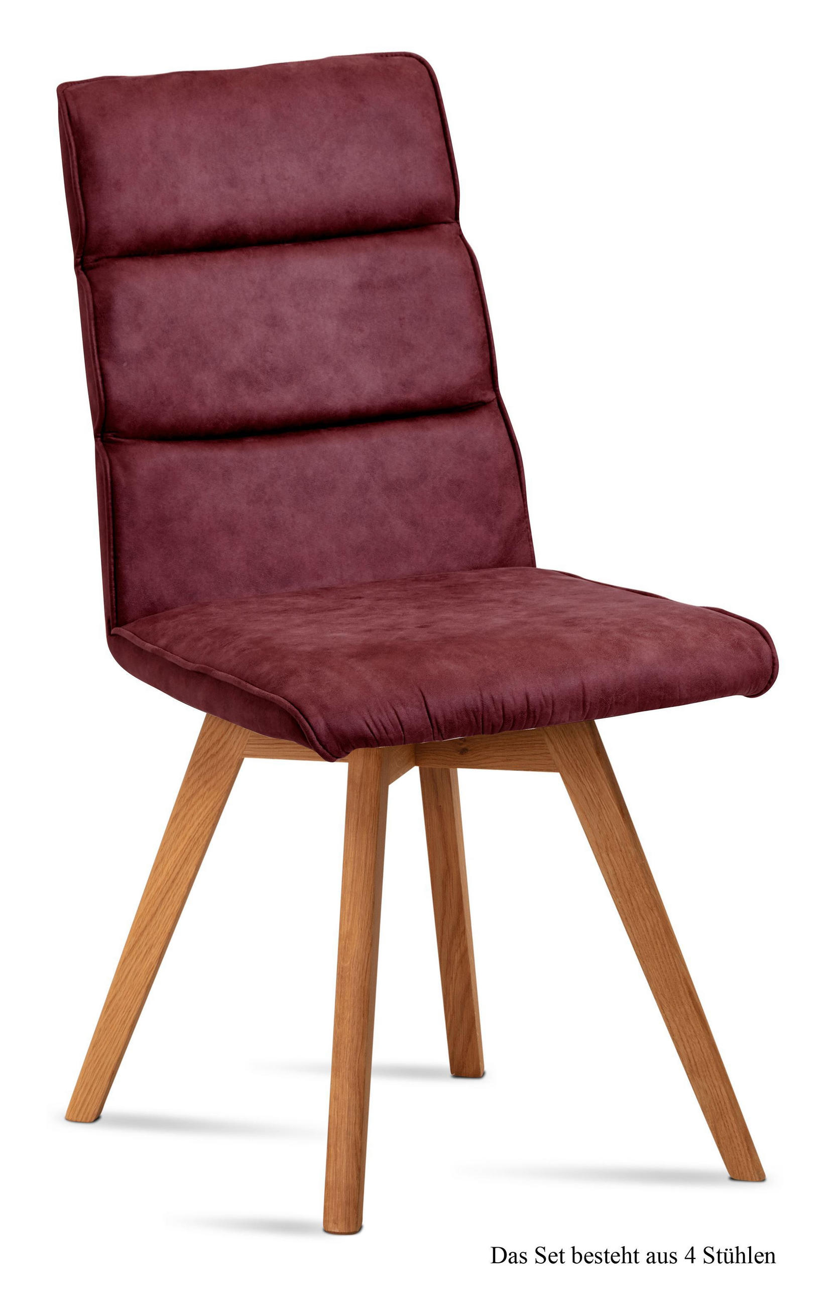ESSZIMMERSTUHL (4er-Set) Dixie 47x92x60 Eiche geölt/Marsala - Eichefarben/Brombeere, Kunststoff (60/92/47cm) - 58aufmkessel