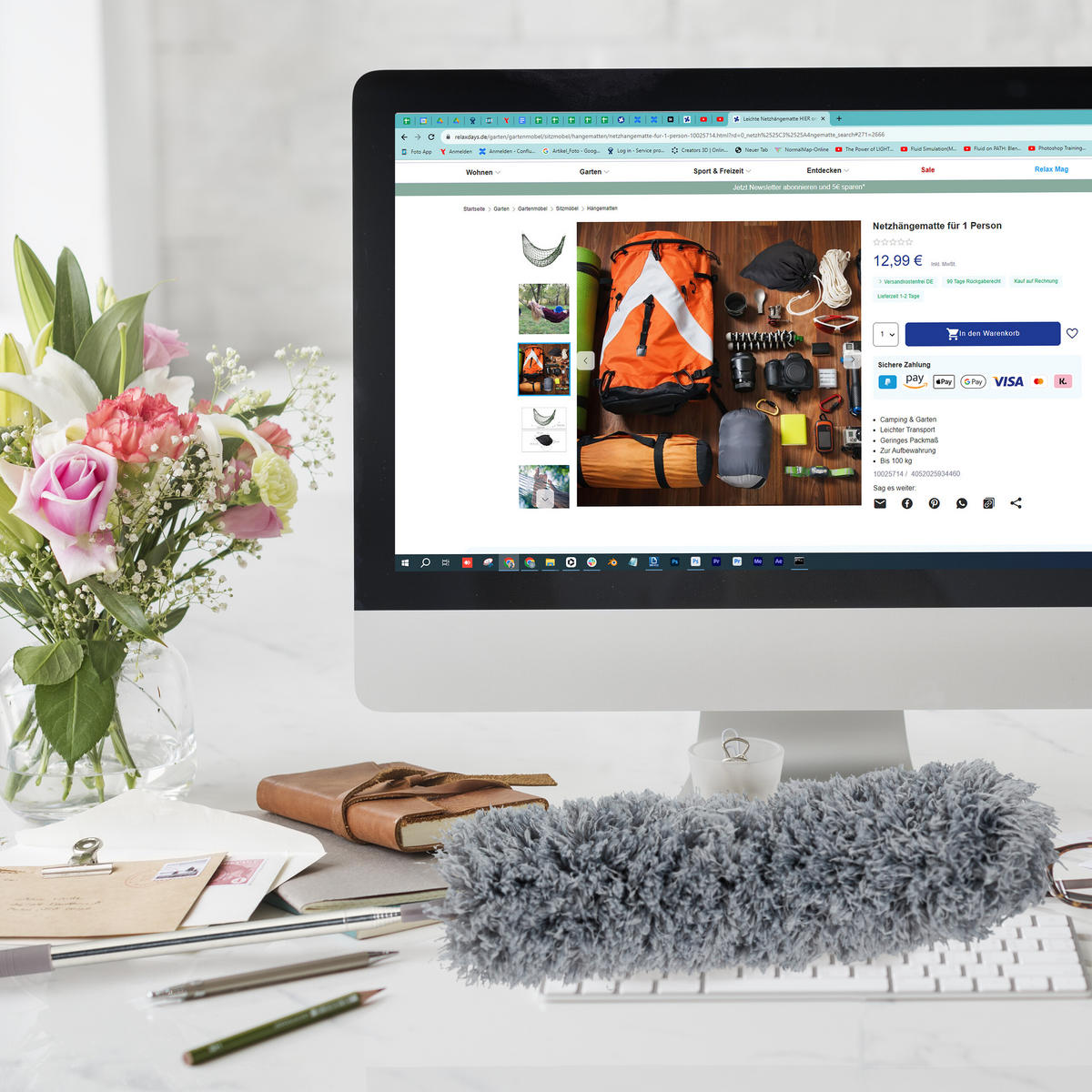 STAUBWEDEL - Multicolor, Kunststoff/Textil (9/250/9cm) - Relaxdays