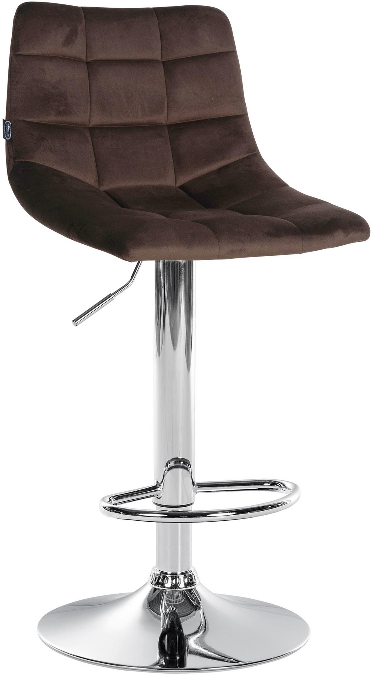 BARHOCKER 2er Set James Samt chrom braun - Chromfarben/Braun, Textil/Metall (43/108.5/46.5cm) - TPFLiving