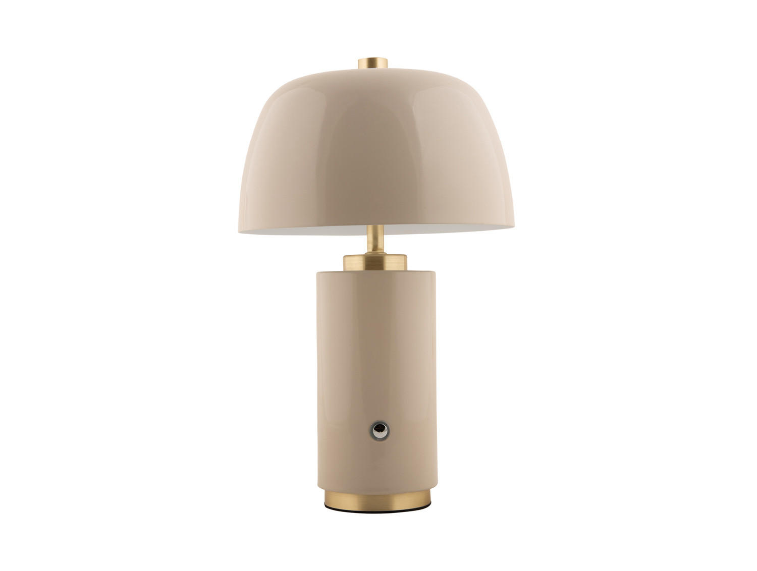 TISCHLAMPE Freya Ø 18 cm kabellos - Beige, Metall (18/18/30cm) - Leitmotiv