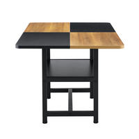 ESSTISCH 160/90/76 cm mit Ablagefach und kratzfester Tischplatte aus MDF und Metall, Schwarz/Holzfarben - Schwarz, Holzwerkstoff (160/90/76cm) - Redom