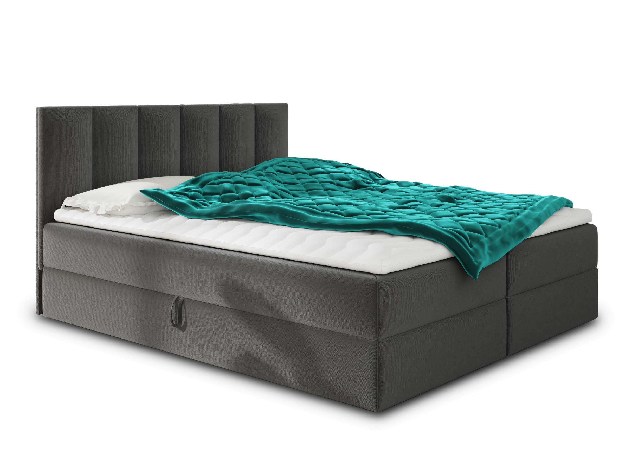 BOXBETT Star - 160x200 - dunkelgrau (Kronos 22, Velvet) - Dunkelgrau/Schwarz, Holz/Holzwerkstoff (160/200cm) - Sofnet