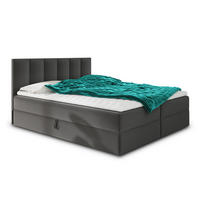 BOXBETT Star - 160x200 - dunkelgrau (Kronos 22, Velvet) - Dunkelgrau/Schwarz, Holz/Holzwerkstoff (160/200cm) - Sofnet