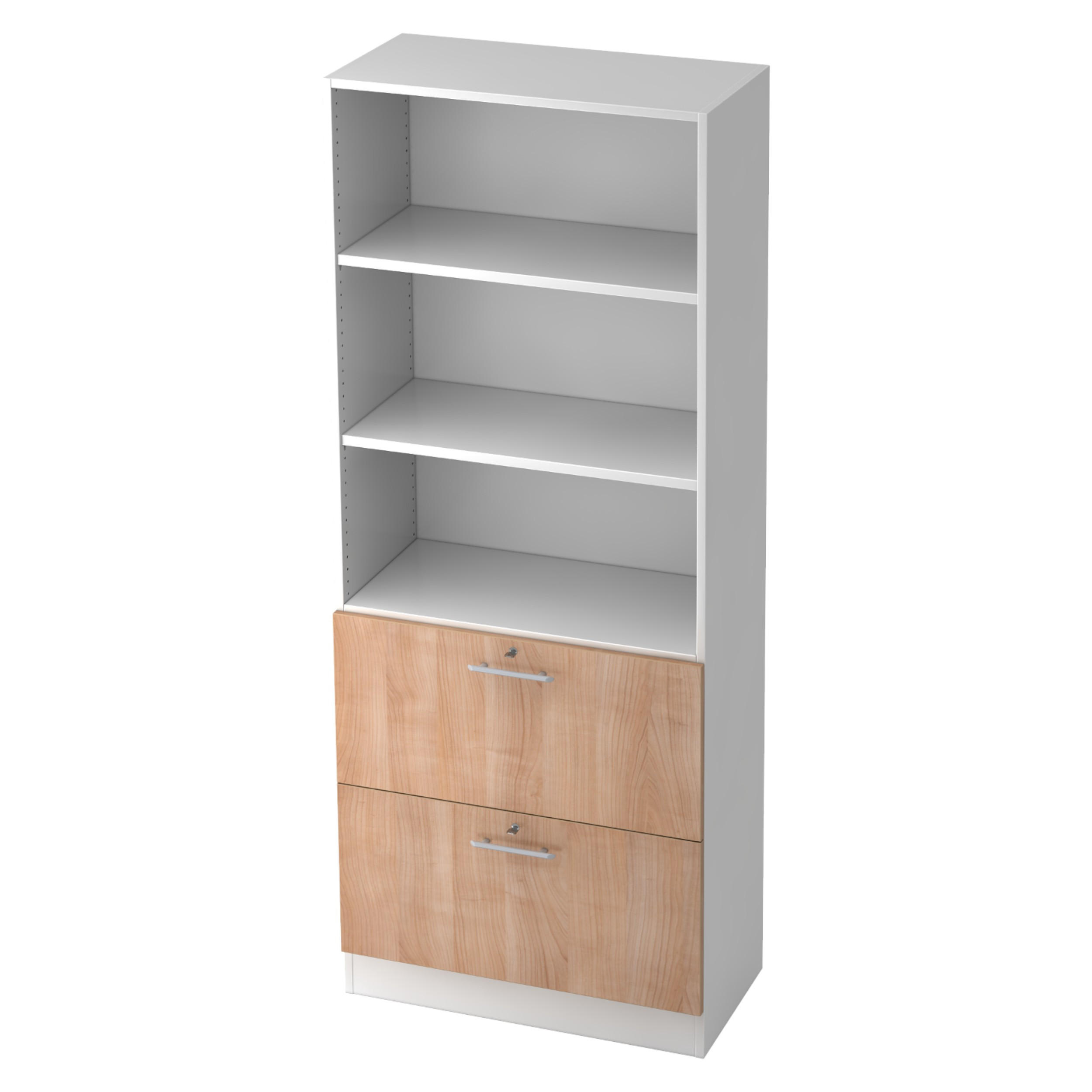 bümö Hängeregister Weiß, Nussbaum 80x200.4x42 cm