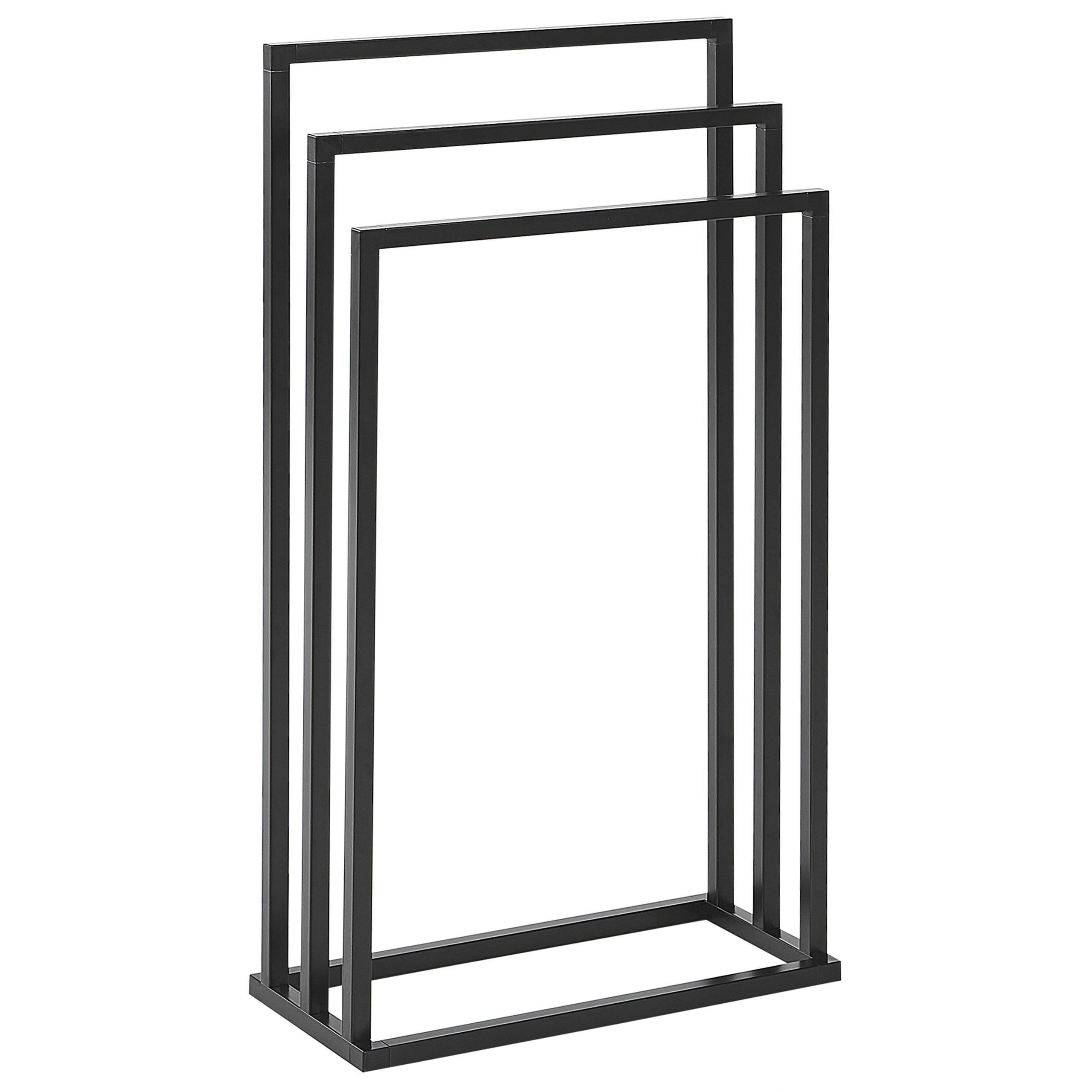 HANDTUCHSTÄNDER schwarz 45 x 84 cm 3 Arme Charras - Schwarz, Metall (45/84/21cm) - Beliani